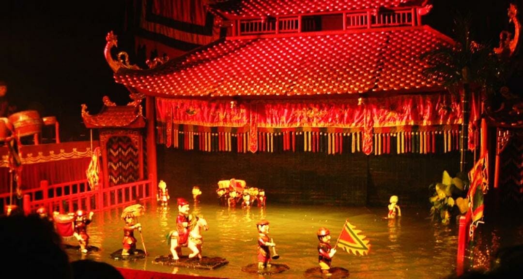 WATER PUPPET SHOW - Vietnam Overland Tour to Laos from Hanoi, Halong Bay to Luang Prabang