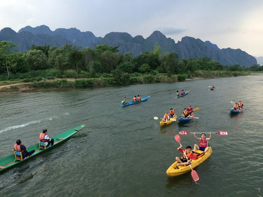 Kayaking-on-Nam-Khan-River Luang Prabang One Day Kayaking Tours on Nam Khan River