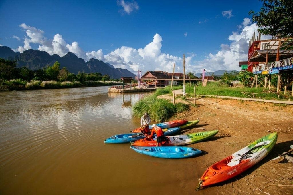 RAFTING TOUR ON NAM LIK RIVER OF VANG VIENG RAFTING TOUR ON NAM LIK RIVER OF VANG VIENG